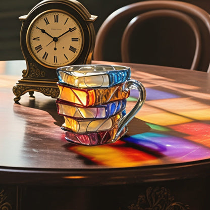 Glass Coffee Mug with Unique Book Design