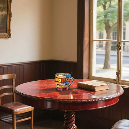 Glass Coffee Mug with Unique Book Design