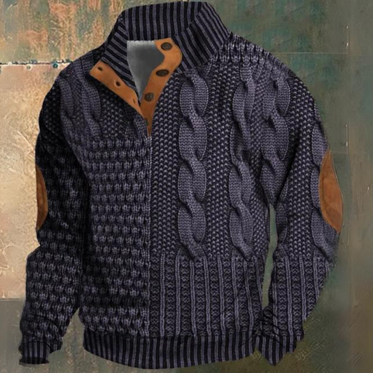 Noah – Grobstrickpullover mit Knopfleiste Herren