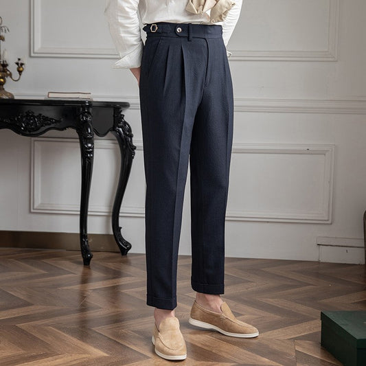 Jonas – Hochgeschnittene Bundfaltenhose im Retro-Stil für Herren