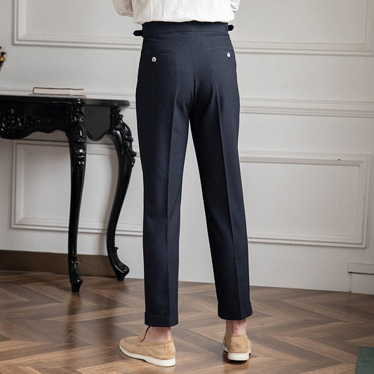 Jonas – Hochgeschnittene Bundfaltenhose im Retro-Stil für Herren