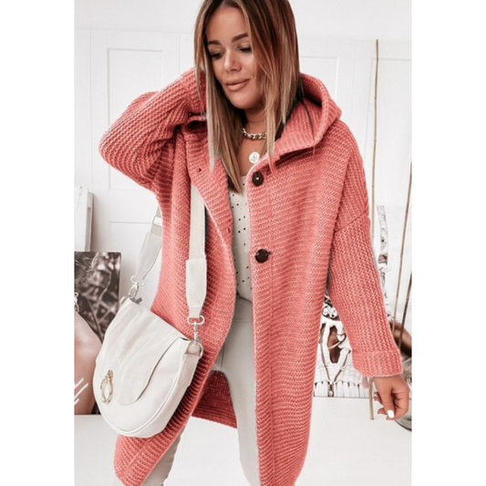 Lia – Damen Strick-Cardigan mit Kapuze