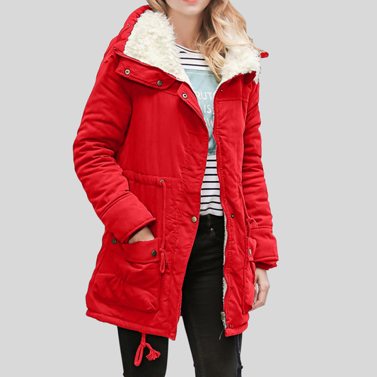Sophia – Damen Winterjacke mit Fellfutter und Kapuze