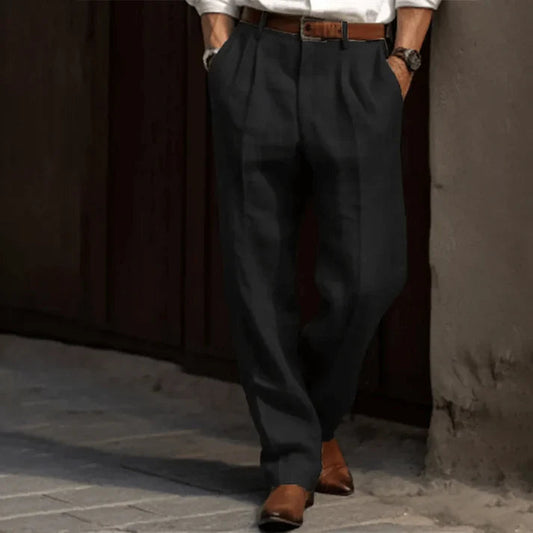 Fabio - Herren Leinenhose mit Bundfalten