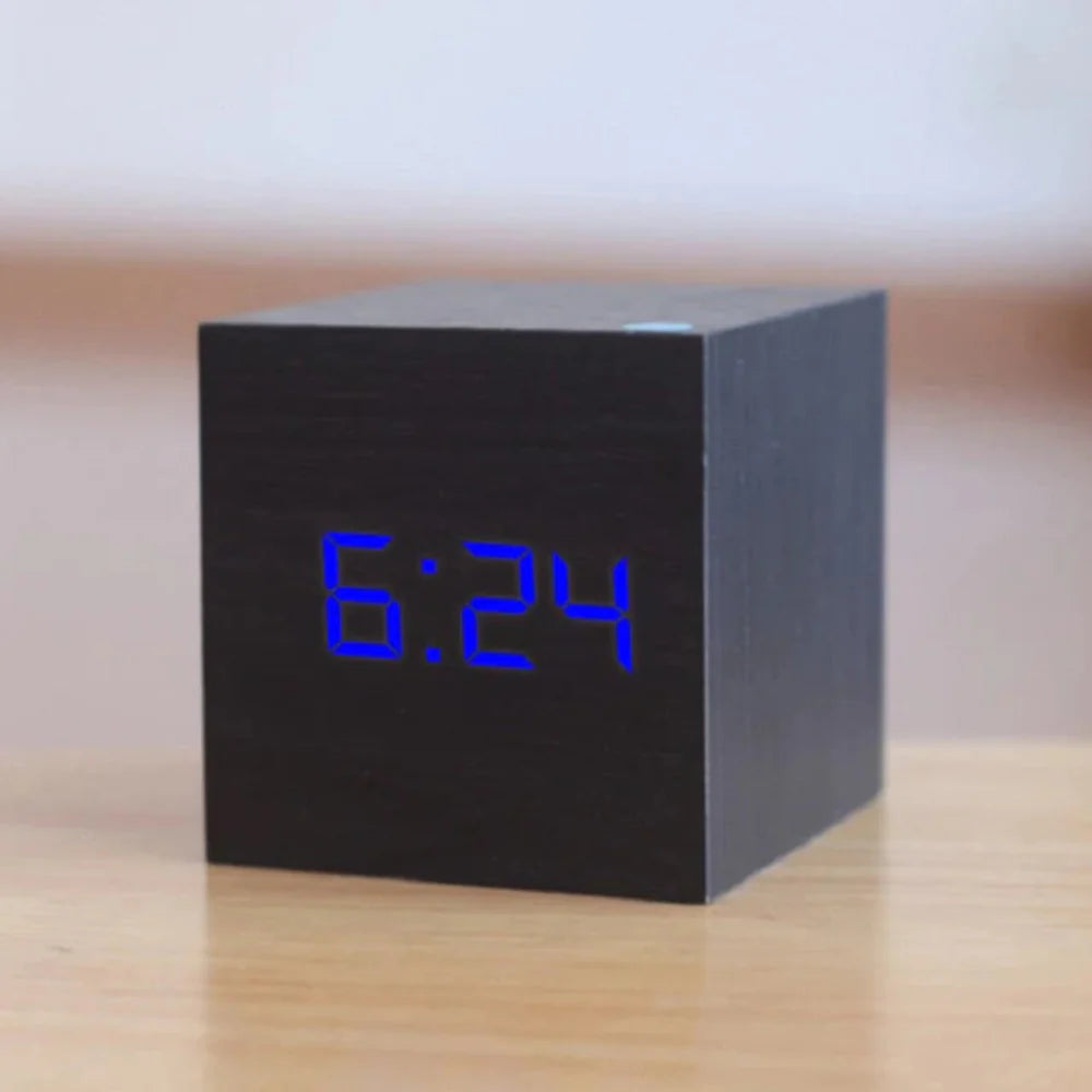 Compact Mini LED Digital Alarm Clock – Adjustable Brightness and Night Mode