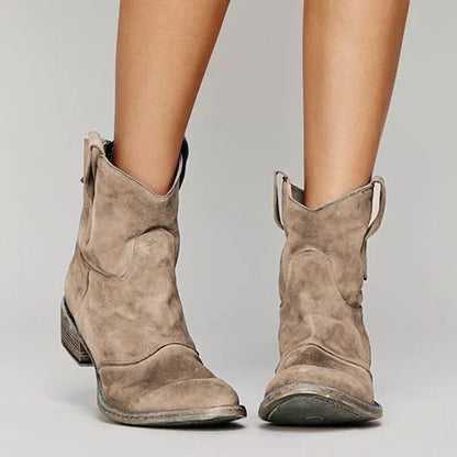 Siena – Graue Cowboy-Stiefeletten im Used-Look