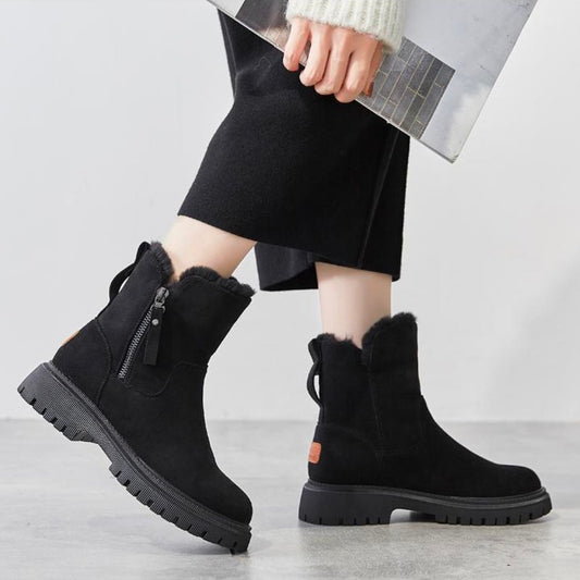 Livia – Damen Winterboots mit Fellfutter und Reißverschluss