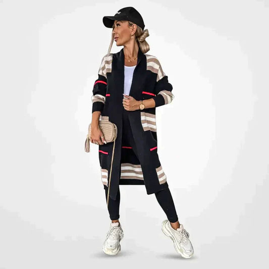 Luna – Damen Strickjacke gestreift