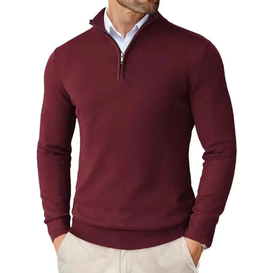 David - Herren Pullover mit Reißverschlusskragen