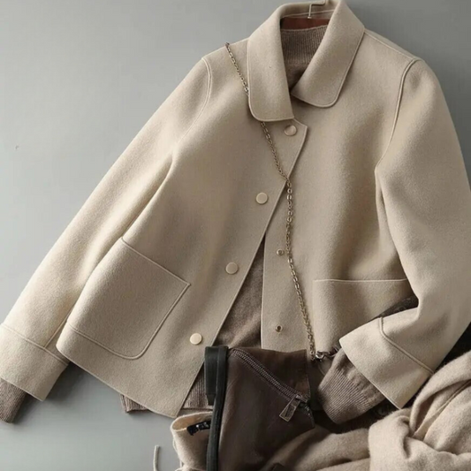 Leona - Damen Kurzjacke mit Knöpfen und Kragen