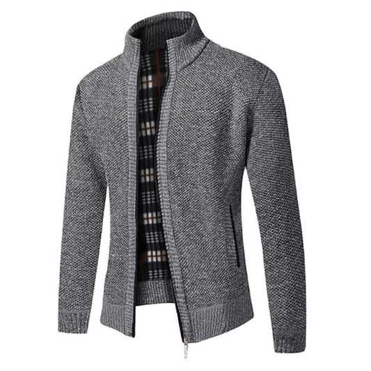 Liam - Strickjacke für Herren mit Reißverschluss und Stehkragen