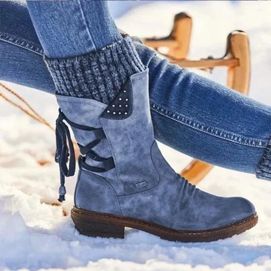 Lara – Damen Winterstiefel mit Schnür- und Zierdetails
