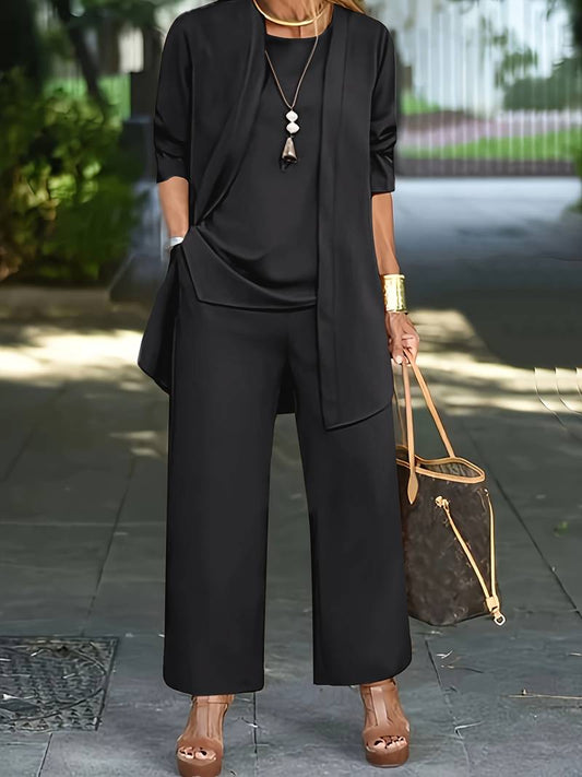 Clara - Damen Zweiteiler elegant mit weiter Hose