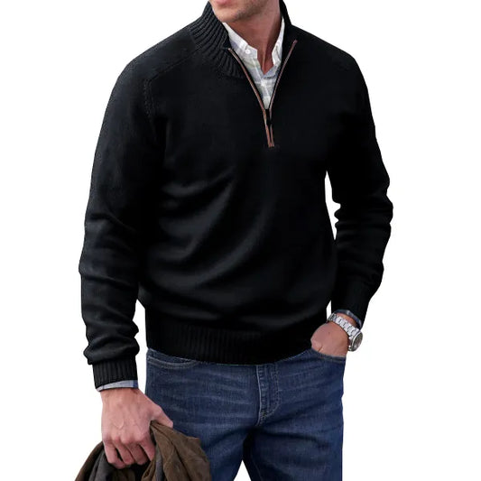 Tom – Herrenpullover mit Reißverschlusskragen