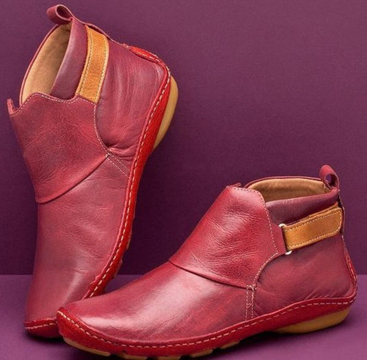 Nina – Leder-Stiefeletten Damen mit Bequemer Sohle und Elastischem Einsatz