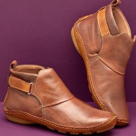 Nina – Leder-Stiefeletten Damen mit Bequemer Sohle und Elastischem Einsatz