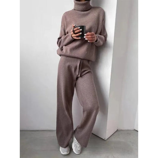 Maya – Winter Strick Set Damen mit Rollkragen