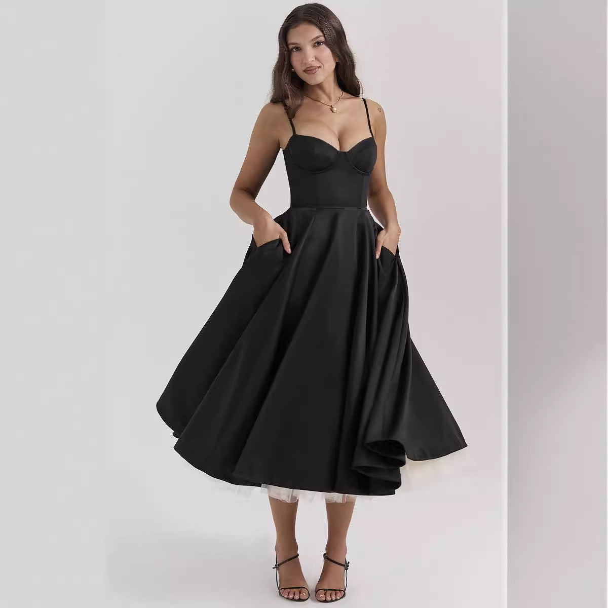 Isabelle - Vestido vaporoso de malla francesa