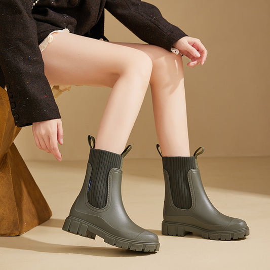 Elena - Damen Chelsea Boots mit Profilsohle und elastischem Schaft