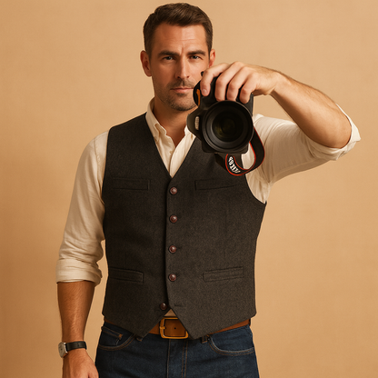 James – Classic men's vest in a modern vintage style
