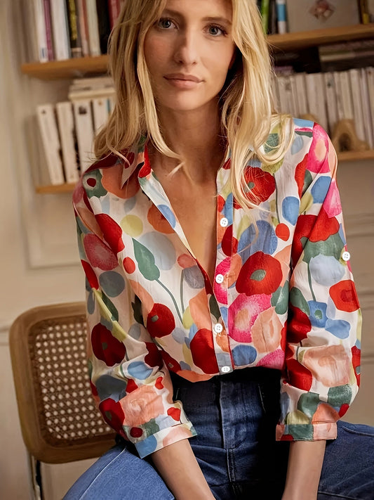 Emilia – Geblümte Bluse mit Knöpfen