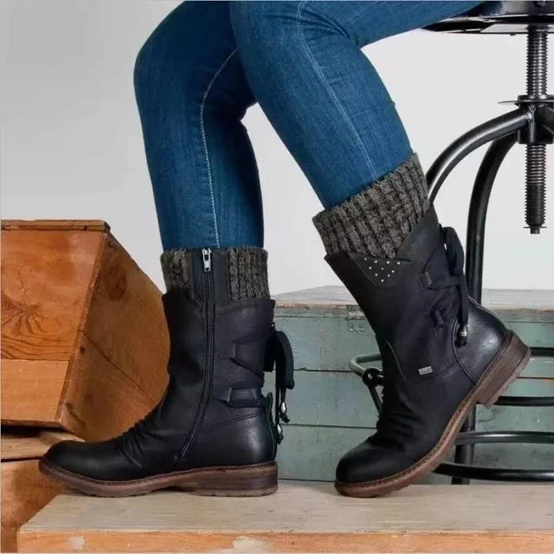 Lara – Damen Winterstiefel mit Schnür- und Zierdetails