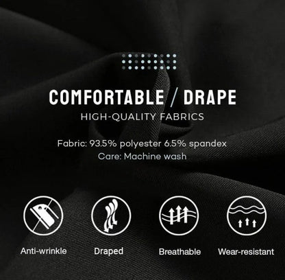 Lorenzo - Men's Slim Fit Fabric Pants for Everyday Office Wear