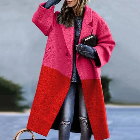 Marisol - Damen Oversize Mantel Zweifarb Design