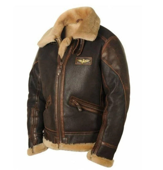 Ethan – Herren Fliegerjacke mit Fellkragen und Retro-Design