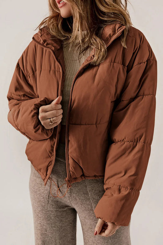 Selina - Damen Steppjacke Cropped mit Stehkragen