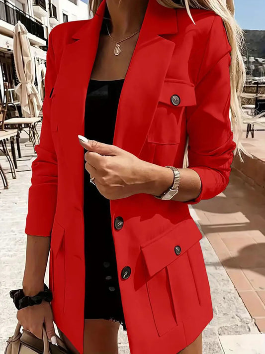 Elina - Damen Blazer mit Knöpfen und Taschenklappen