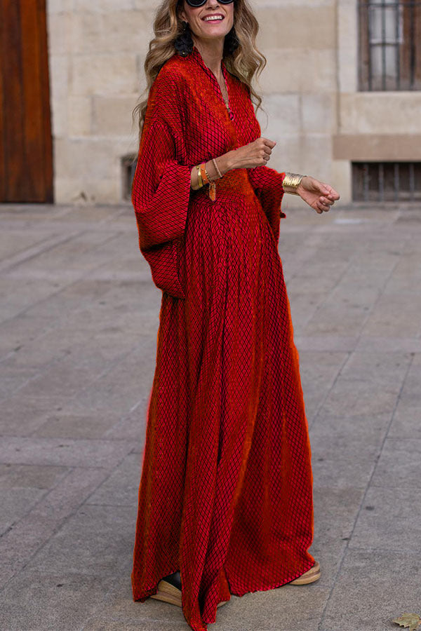 Raquel | Vestido holgado con cuello en V y gran dobladillo
