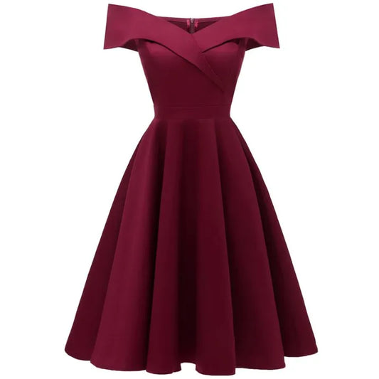 Clara - Damen Cocktailkleid mit schulterfreiem Schnitt