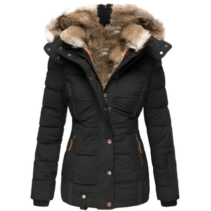 Ava – Insulated Faux-Fur Hooded Puffer Jacket for Women