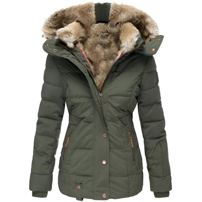 Ava – Insulated Faux-Fur Hooded Puffer Jacket for Women