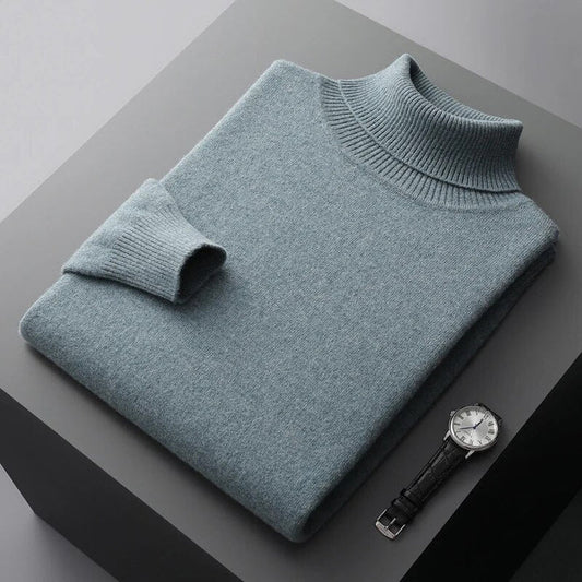 "Herren Kaschmir-Rollkragenpullover, weich, elegant, zeitlos, ideal für kalte Tage, luxuriöse Qualität und Komfort"