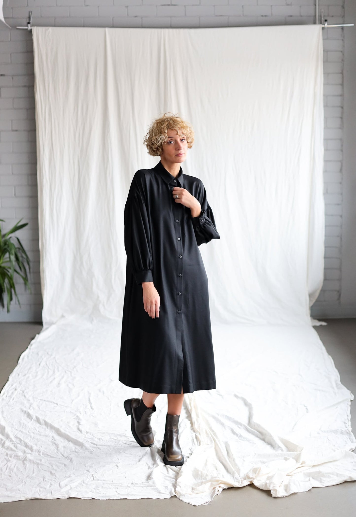 Hemdkleid aus Wolle - Entspannte Eleganz und weiche Struktur