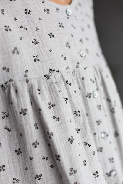 Bluse mit floralen Puffärmeln - weiche Doppelgaze & feminine Form