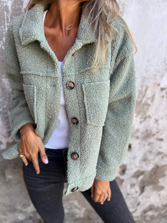 Sofia - Damen Teddyjacke Übergangsjacke