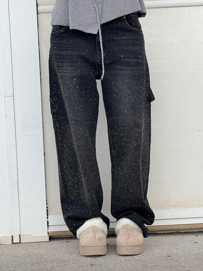 Lina - Damen Loose Fit Jeans mit Glitzer-Details