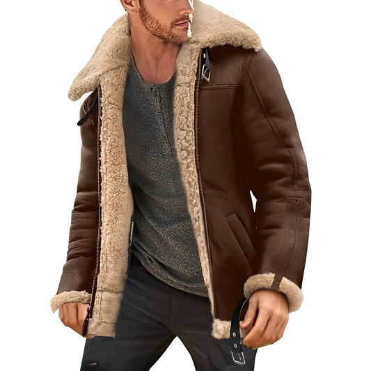 Graves – Aviator Lederjacke mit Fellfutter