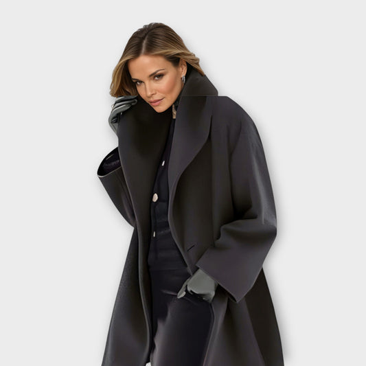 Elisa – Damen Wollmantel mit weitem Schnitt