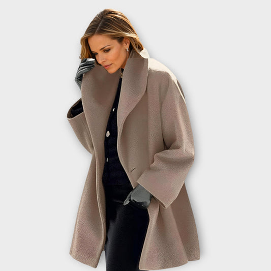 Elisa – Damen Wollmantel mit weitem Schnitt
