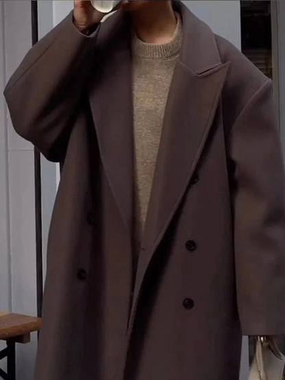 Helena – Langer Oversize-Wollmantel für Damen