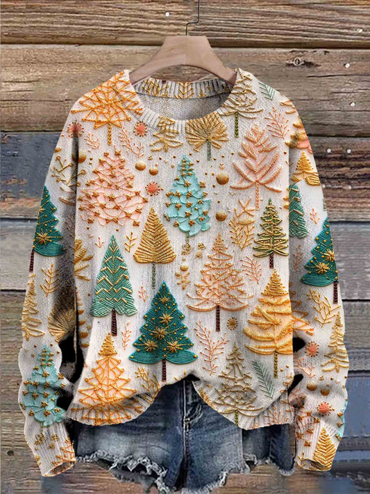 Clara - Damen Weihnachts Pullover Strick Langarm