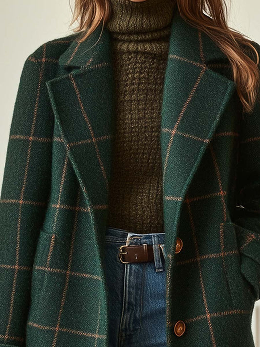 Clara – Kariertes Wollmantel Damen