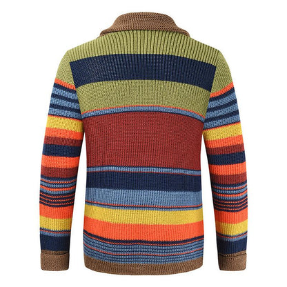 Marlon – Gestreifte Strickjacke mit Knopfleiste Herren