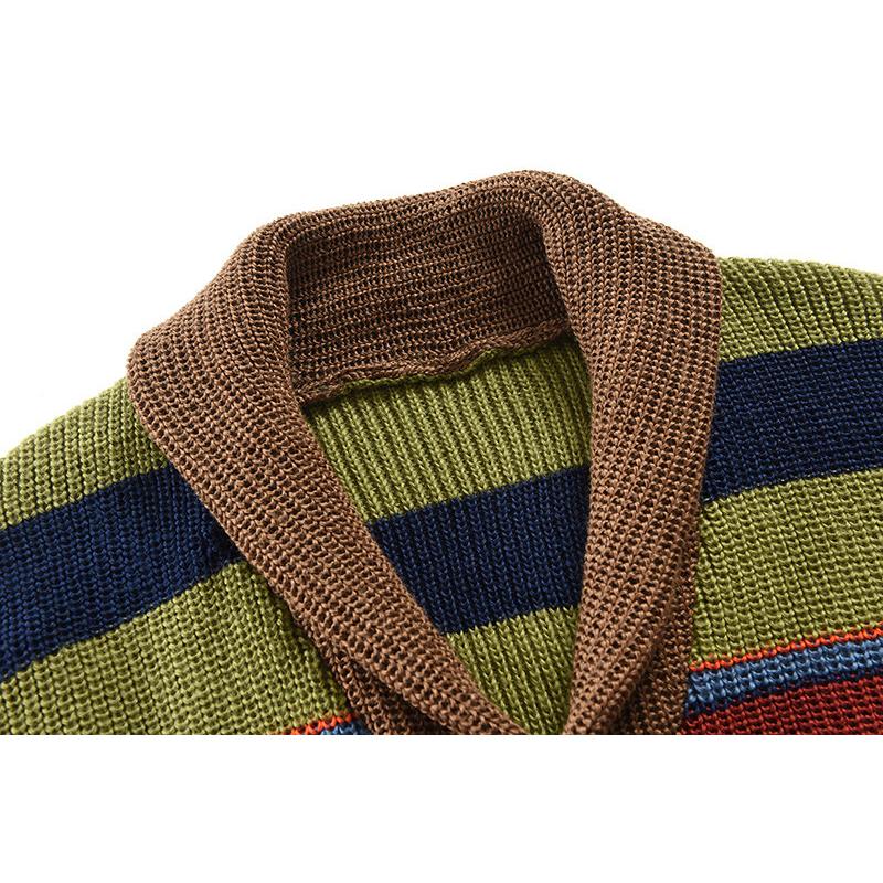 Marlon – Gestreifte Strickjacke mit Knopfleiste Herren
