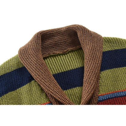 Marlon – Gestreifte Strickjacke mit Knopfleiste Herren