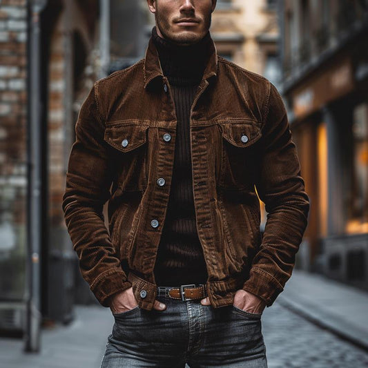 Daniel - Herren Cordjacke Übergangsjacke Freizeit